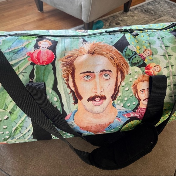 Nicolas Cage Raising Arizona Cactus Acid Trip XL Duffel - Nic Cage Weekend Bags - Picture 5 of 10